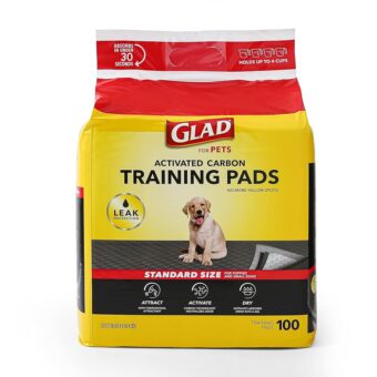 Glad for Pets Black Charcoal Puppy Pads - Super Absorbent Disposable Dog Pee Pads, Potty Training Pads, and Pet Supplies - Dog Pee Pads for Crate Training and Indoor Use 23" x...