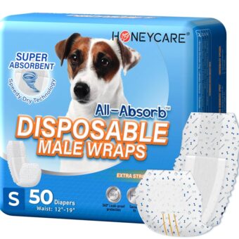 HONEY CARE All-Absorb A26 Male Dog Wrap, 50 Count, Small