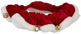 Huxley & Kent Ruff Pet Scrunchy | Santa (Large) | Festive Christmas/Holiday Neckwear for Dogs/Cats | Fun Stretchable Costume Accessory | Soft Collar with Bells