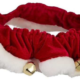 Huxley & Kent Ruff Pet Scrunchy | Santa (Large) | Festive Christmas/Holiday Neckwear for Dogs/Cats | Fun Stretchable Costume Accessory | Soft Collar with Bells