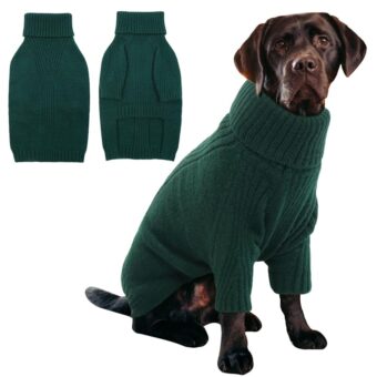 IECOii XXL Dog Sweater,Knit Big Dog Sweater Christmas,Pet Turtleneck Doggy Sweatshirt for Extra Large Dogs boy Girl,Large Size Dog Cold Weather Outfit English Bulldog Clothes...