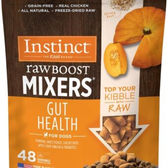 Instinct Raw Boost Mixers Freeze Dried Dog Food Toppers For Dry Food, Grain Free Dog Food Toppers with Chicken For Dogs - Gut Health, 12.5 oz