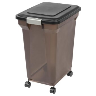 IRIS USA WeatherPro Airtight Dog Food Storage Container, Up to 42 lbs, Attachable Wheels, For Dog Cat Bird and Other Pet Food Storage Bin, Keep Fresh, Easy Mobility, BPA Free,...