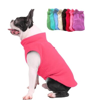 JACKO & CO - Fleece Vest Sweater with Leash Ring - Soft Lightweight Breathable for Puppies Small Medium Dogs, Kitten, Cats, Chihuahua - Warm for Fall/Autumn/Winter (Pink, Large...