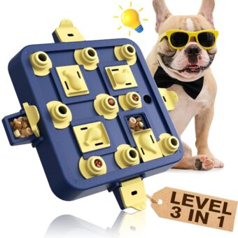 KADTC Dog Puzzle Toy for Small/Medium/Large Smart Dogs Mental Stimulation Boredom Busters Keep Them Busy Enrichment Toys Puzzles Food/Treat Feeder Level 3 2 1 Mentally...