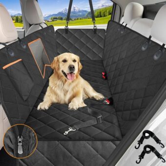 Kytely Dog Car Seat Cover for Back Seat,Waterproof Hammock with Mesh Window, Anti-Scratch Nonslip Car Seat Protector for Dogs, 600D Heavy Duty Dog Seat Cover for Cars Trucks and...