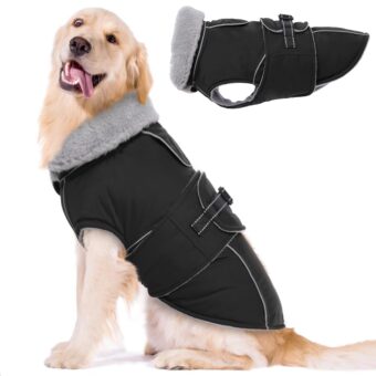 Lelepet Warm Dog Coat Reflective Dog Fleece Vest Waterproof Dog Jacket Windproof Dog Winter Coat Dog Cold Weather Coats with Adjustable Buckle XLarge Dog Coat Dog Snowsuit Dog...