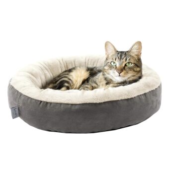 Love's cabin Round Donut Cat and Dog Cushion Bed, 20in Bed for Cats or Small Dogs, Anti-Slip & Water-Resistant Bottom, Super Soft Durable Fabric Pet Beds, Washable Luxury Cat &...