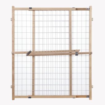 MYPET North States Wire Mesh Dog Gate: 29.5-50" Wide. Pressure Mount. No tools needed. Dog Gate 31" Tall, Expandable, Durable Dog Gates for Doorways, Sustainable Hardwood