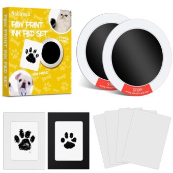 Nabance Paw Print Kit, Dog Nose Print Kit, Mess-Free Paw Print Stamp Pad for Dogs & Cats, 8Pcs Pet Paw Print Impression Kit with Photo Frames, Safe Clean Touch Ink Pads, Nose...