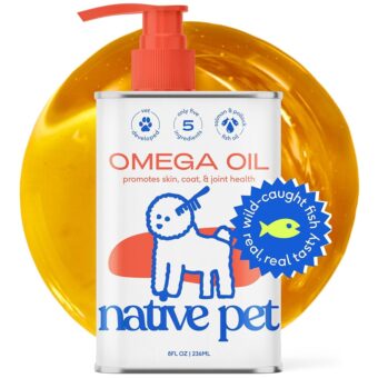 Native Pet Omega 3 Fish Oil for Dogs 8 oz - Made with Wild Alaskan Salmon Oil for Dogs - EPA DHA - Supports Itchy Skin, Mobility - Liquid Pump is Easy to Serve - Omega 3 Oil for...