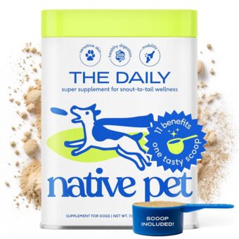 Native Pet The Daily Dog Supplement 7 oz - Multi Vitamin for Dogs Health - Tasty Scoop with Dog Supplements & Vitamins - Dog Multivitamin Powder - Daily Supplement for Dogs - 12...