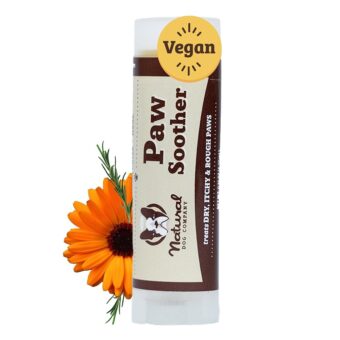 Natural Dog Company Paw Soother Balm for Dogs 0.15 oz Stick, Organic Soothing & Moisturizing Relief for Dry, Cracked Paws, Winter Healing Relief, Gentle & Lick-Safe