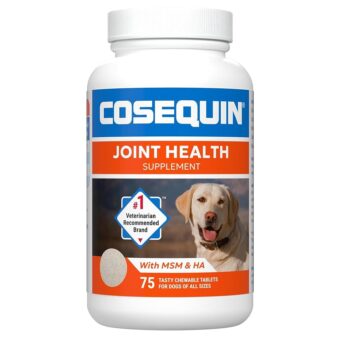 Nutramax Laboratories Cosequin Maximum Strength Joint Health Supplement for Dogs - With Glucosamine, Chondroitin, MSM, and Hyaluronic Acid, 75 Chewable Tablets (Pack of 1)