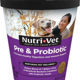 Nutri-Vet Pre and Probiotic Soft Chews for Dogs | Digestive Health Support | Tasty Alternative to Probiotic Powder | 120 Soft Chews