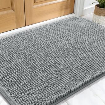 OLANLY Dog Door Mat for Muddy Paws 30x20, Absorbs Moisture and Dirt, Absorbent Non-Slip Washable Mat, Quick Dry Chenille, Mud Mat for Dogs, Entry Indoor Door Mat for Inside...
