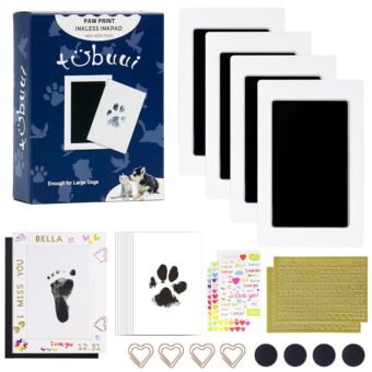 Paw Print Kit for Dogs Cats,Inkless Baby Hand and Footprint Kit, Dog Nose Print Kit,Clean Touch Ink Pad Kit,No Mess Newborn Baby Footprint Kit, Pet Paw Print Kit for Family...