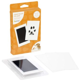 Pearhead Paw Print Clean Touch Ink Pad Kit for Dogs and Cats, Pet Owner Keepsake, DIY Inkless Paw and Nose Print Impression Set, Small/Medium