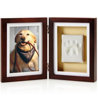 Pearhead Pet Paw Print Photo Frame With Clay Imprint Kit - Pawprint Making Kit and Photo Display for Cats and Dogs, No-Mess Pawprint Memorial, Perfect Holiday Gift For Pet...