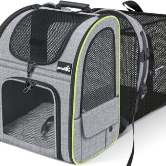 Pecute Cat Carrier Backpacks, Expandable Cat Backpack with Breathable Mesh, Pet Carrier Backpack for Cats Small Dogs Puppies Up to 17 Lbs, Dog Carrier Backpack Great for Travel...