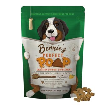 Perfect Poop Digestion & General Health Supplement for Dogs: Fiber, Prebiotics, Probiotics & Enzymes Relieve Digestive Conditions, Optimize Stool, and Improve Health (Cheddar...