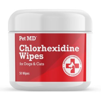 Pet MD Topical Wipes for Cleansing - with Aloe for Cats and Dogs - 50 Count