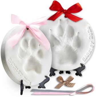 Pet Paw Print Impression Kit Makes (2) Dog Keepsake Ornaments, Inkless Paw Print Kit for Dogs (and Cats!) - Dog Paw Print Kit Keepsake, New Puppy Gift, Pawprint Keepsake Kit w/...