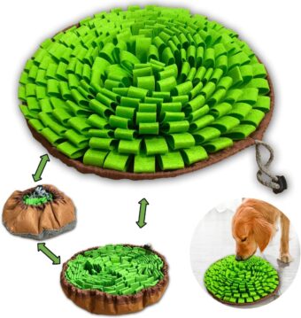 Pet Snuffle Mat for Dogs,Interactive Feed Puzzle for Boredom,Encourages Natural Foraging Skills for Cats Rabbits Dogs Bowl, Dog Treat Dispenser Indoor Outdoor Stress...