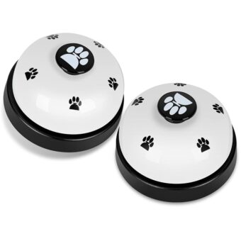 Pet Training Bells, 2 Pack Dogs Bell for Door Potty Training and to Ring to Go Outside Communication Device Dog AgilityTraining Equipment Interactive Toys (White)