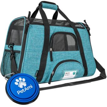 PetAmi Airline Approved Pet Carrier for Cat, Soft Sided Dog Carrier for Small Dog, Cat Travel Supplies Accessories Indoor Cat, Ventilated Pet Carrying Bag Medium Large Kitten...