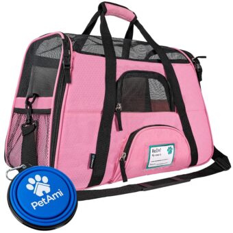 PetAmi Airline Approved Pet Carrier for Cat, Soft Sided Dog Carrier for Small Dogs, Cat Travel Supplies Accessories for Indoor Cats, Ventilated Pet Carrying Bag Medium Large...