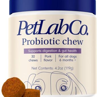 PetLab Co. Probiotics for Dogs, Support Gut Health, Diarrhea, Digestive Health & Seasonal Allergies - Pork Flavor - 30 Soft Chews - Packaging May Vary