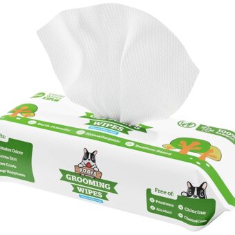 Pogi's Dog Grooming Wipes - 100 Dog Wipes for Cleaning and Deodorizing - Plant-Based, Hypoallergenic Pet Wipes for Dogs, Puppy Wipes - Quick Bath Dog Wipes for Paws, Butt, &...