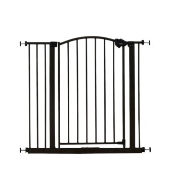 Regalo Easy Step Arched Décor Walk Thru Baby Gate, Includes 4-Inch Extension Kit, 4 Pack Pressure Mount Kit and 4 Pack Wall Mount Kit, Bronze