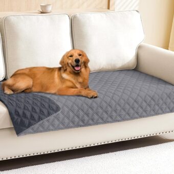 Smiry Waterproof Dog Blanket, Reversible Dog Bed Cover Pet Blanket, Soft Couch Cover for Dogs Washable, Bed Couch Sofa Furniture Protector for Puppy Cat Kids (30"x70", Grey/Dark...