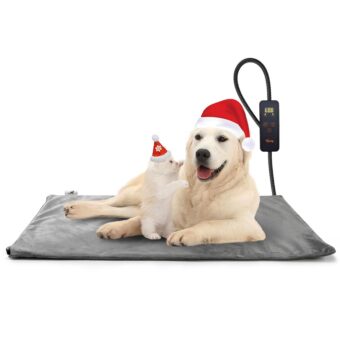 Toozey Pet Heating Pad, 6 Adjustable Temperature Dog Cat Heating Pad with Timer, Indoor Pet Heating Pads for Dogs with Chew Resistant Cord