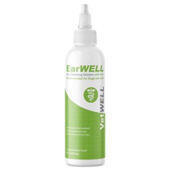 VetWELL Ear Cleaner for Dogs and Cats - Otic Rinse for Infections and Controlling Ear Infections and Odor in Pets - 8 oz (Cucumber Melon)