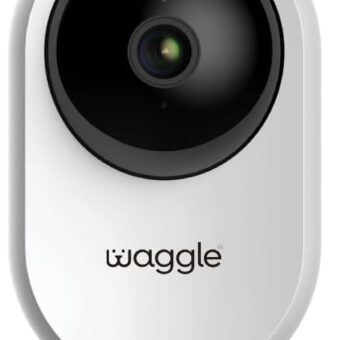 Waggle RV Mini AI Wi-Fi Pet Camera, 1080p HD, Pan & Tilt, Motion Alerts, 2-Way Audio, Night Vision, Pet Camera with App Control, Built-in SD Card (64GB)