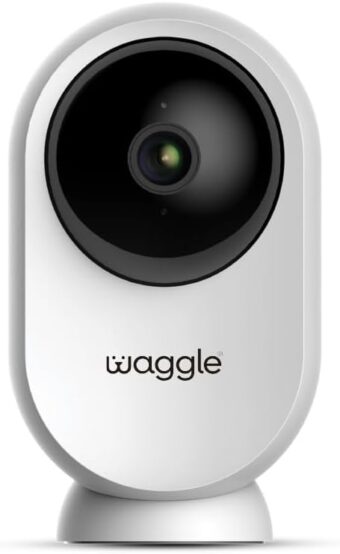 Waggle RV Mini AI Wi-Fi Pet Camera, 1080p HD, Pan & Tilt, Motion Alerts, 2-Way Audio, Night Vision, Pet Camera with App Control, Built-in SD Card (64GB)