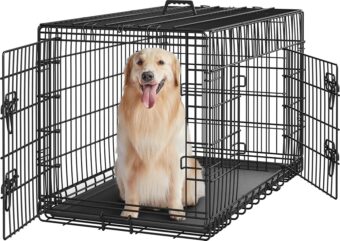 Yaheetech 42 inch Dog Crate Double Door Dog Crate w/Divider for Puppy to Adult XL Collapsible Metal Dog Crate with Removable Tray Wire Dog Kennel Pet Crate for Large Dogs...