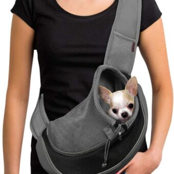 YUDODO Pet Dog Sling Carrier Large Pocket Adjust Strap Anti-Falling Design Breathable Mesh Travel Safe Sling Bag Carrier for Dogs Cats