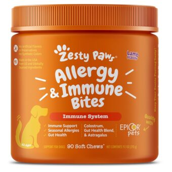 Zesty Paws Dog Allergy Relief- Dog Itching Skin Relief- Dog Probiotics for Itchy Skin and Itchy Ears- Dog Allergy Paw Relief- Dog Allergy Chews- Dog Itch Relief - Dog Skin...